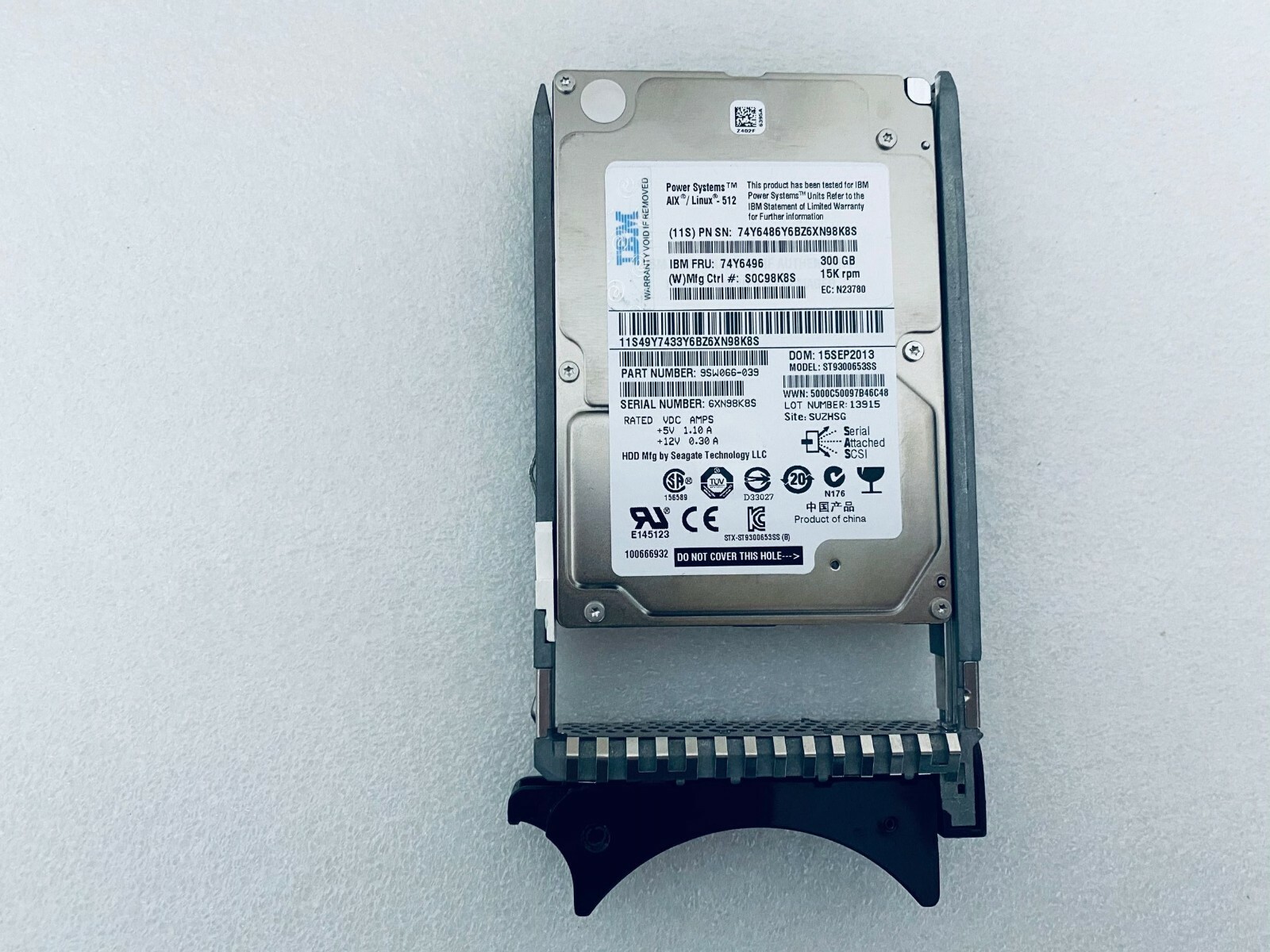 compatible IBM 300GB 74Y6496 74Y6486 74Y6492 300GB 2.5" 15K 6Gb/s SAS Hard Drive