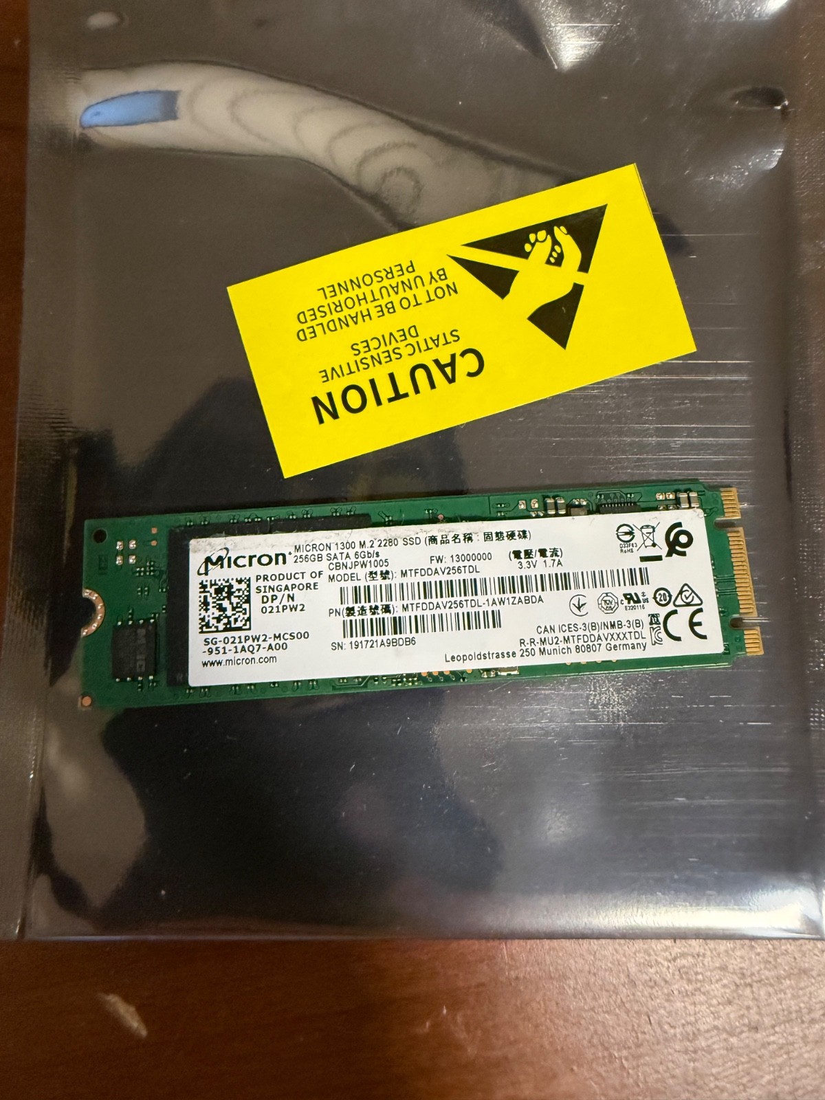 Micron 1300 MTFDDAV256TDL 256GB SATA M.2 SSD