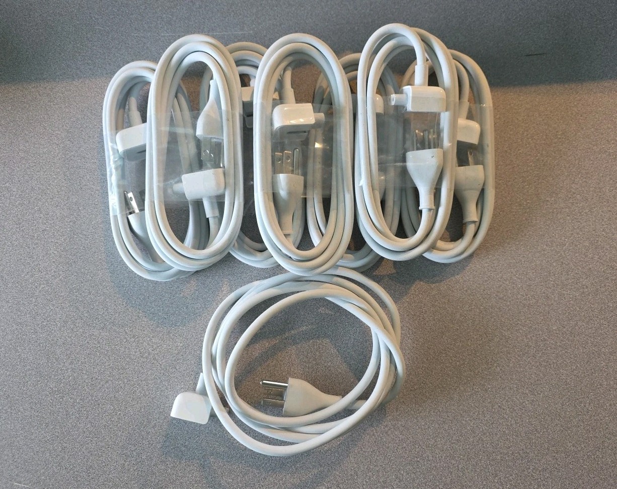 Lot 8 Genuine Longwell Apple Power Extension Cord  2.5a 125v E344534 6 Ft LS-7A