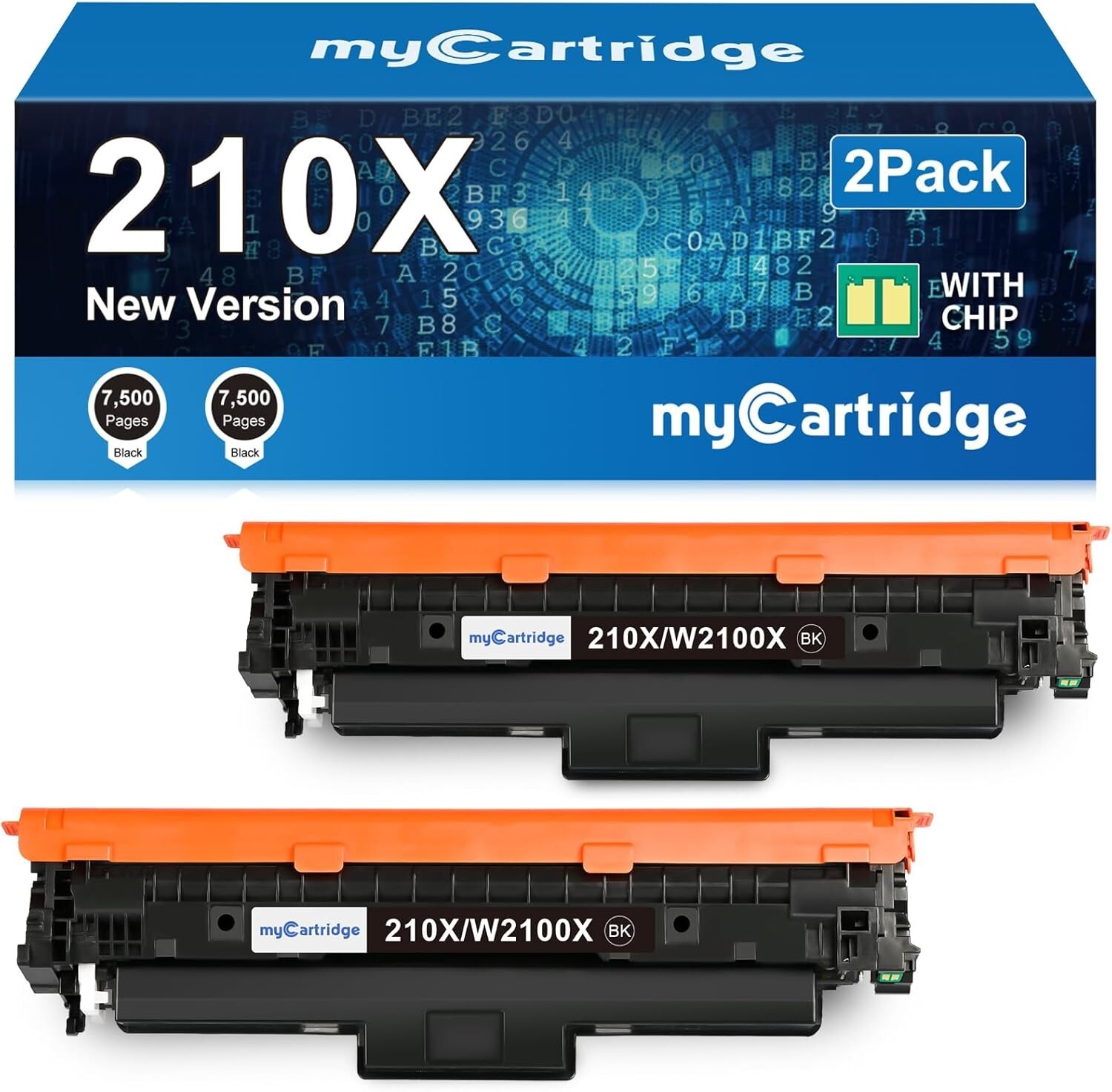 210X Blck Toner Cartridge 2Pck High Yield with Chip for HP 210X/A Color Laserjet