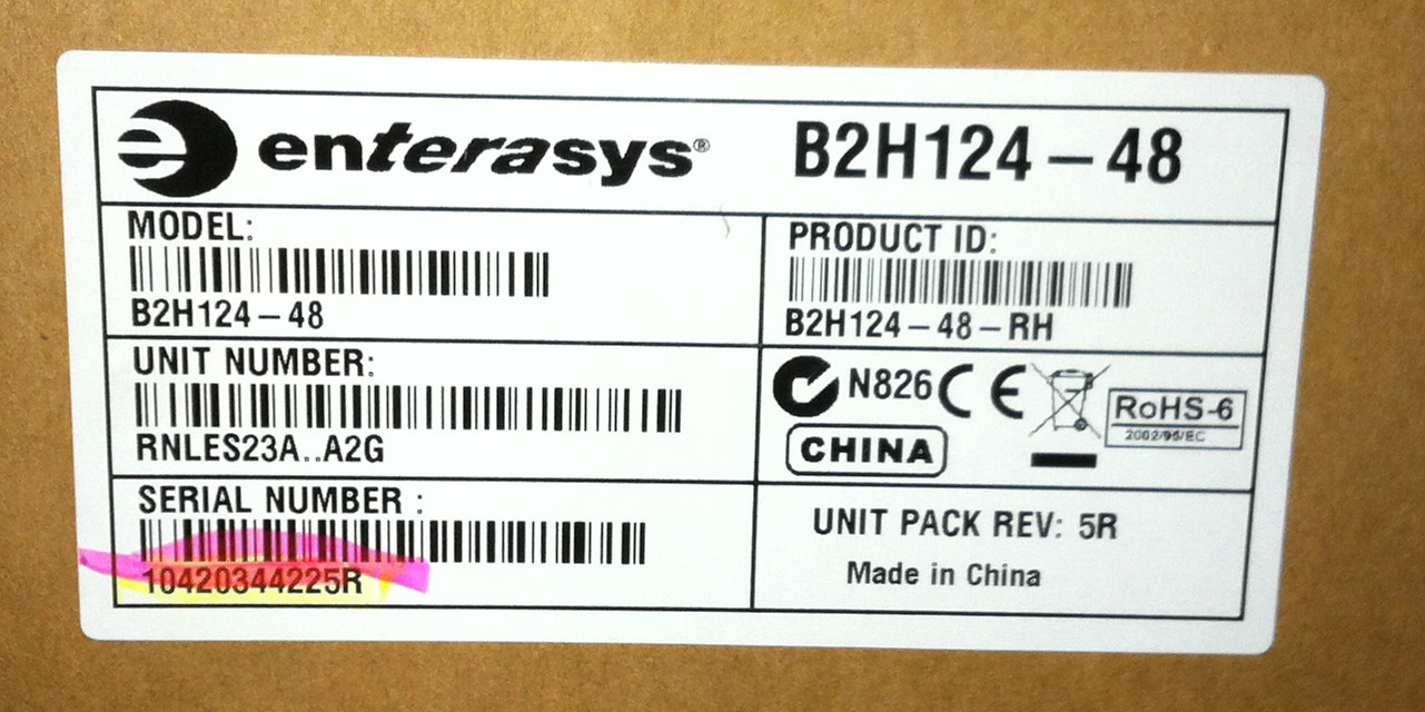 Enterasys SecureStack B2H124-48P 48-Port 10/100 switch w/4 SFP POE - New in Box