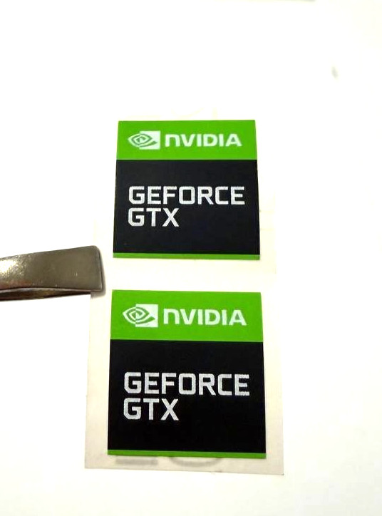 2 x  Nvidia GeForce GTX  Laptop/PC Sticker  Label  Decal Badge 16.5mm x 18mm