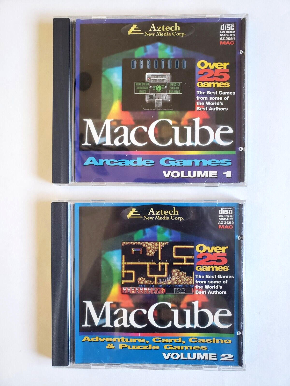 MacCube Volumes 1 + 2, Adventure, Card Casino & Puzzle Games, Mac, 1995, Aztech