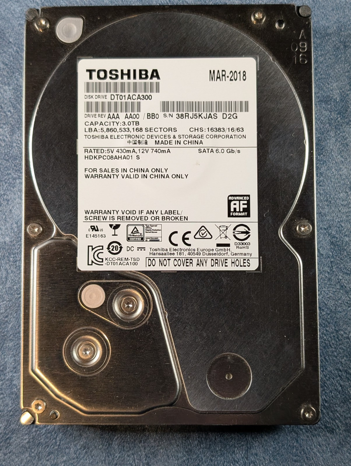 Matched Pair: Toshiba 3.5-Inch 3TB 7200 RPM SATA (SATA/600) Internal Hard Drive