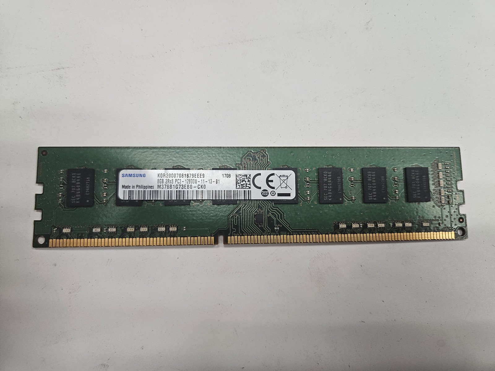 Samsung 8GB (1x8GB) PC3-12800U DDR3 DIMM Desktop Ram