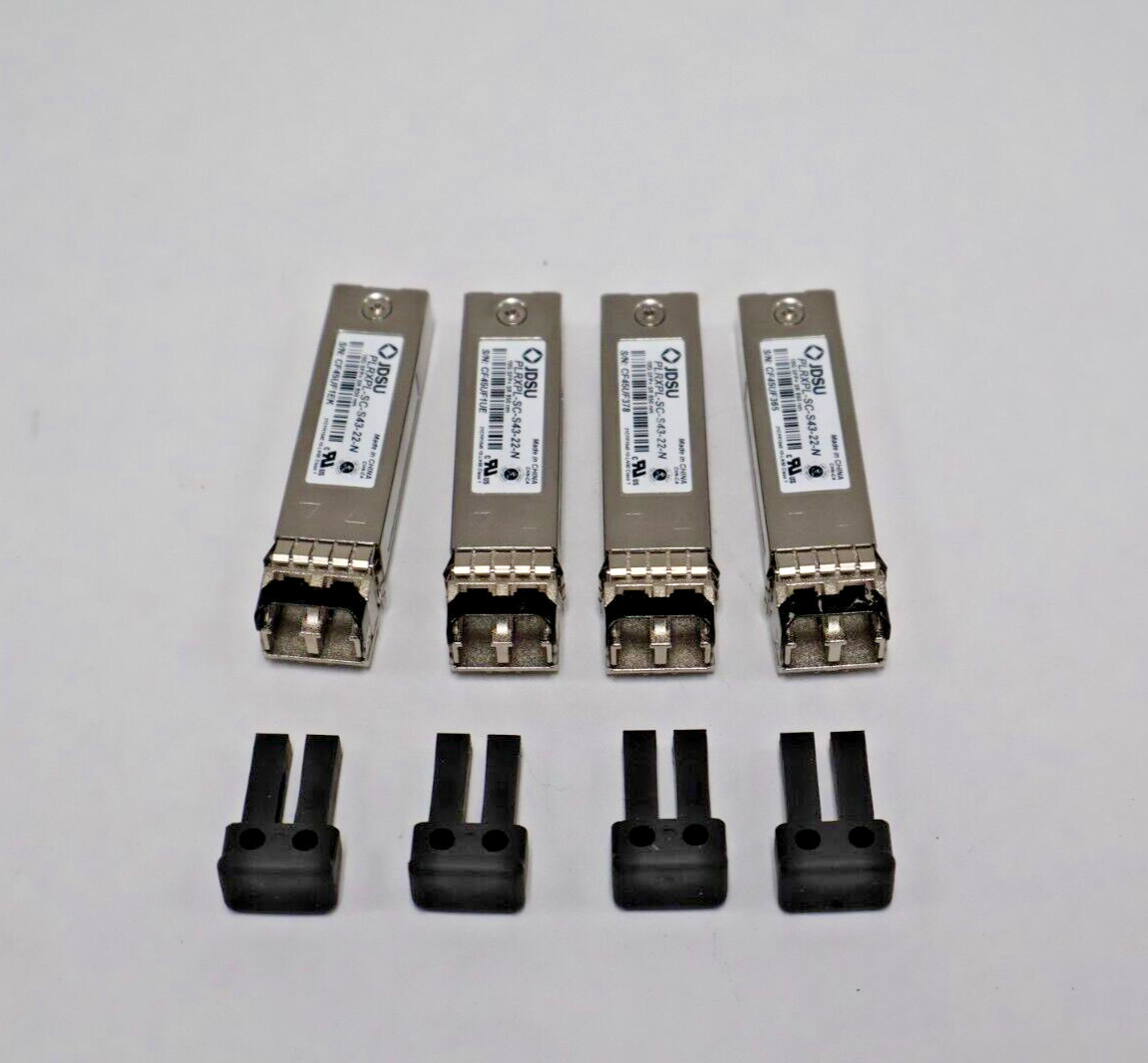 Lot of 4 JDSU PLRXPL-SC-S43-22N 10G SFP+ SR 850nm Fiber Transceiver Modules