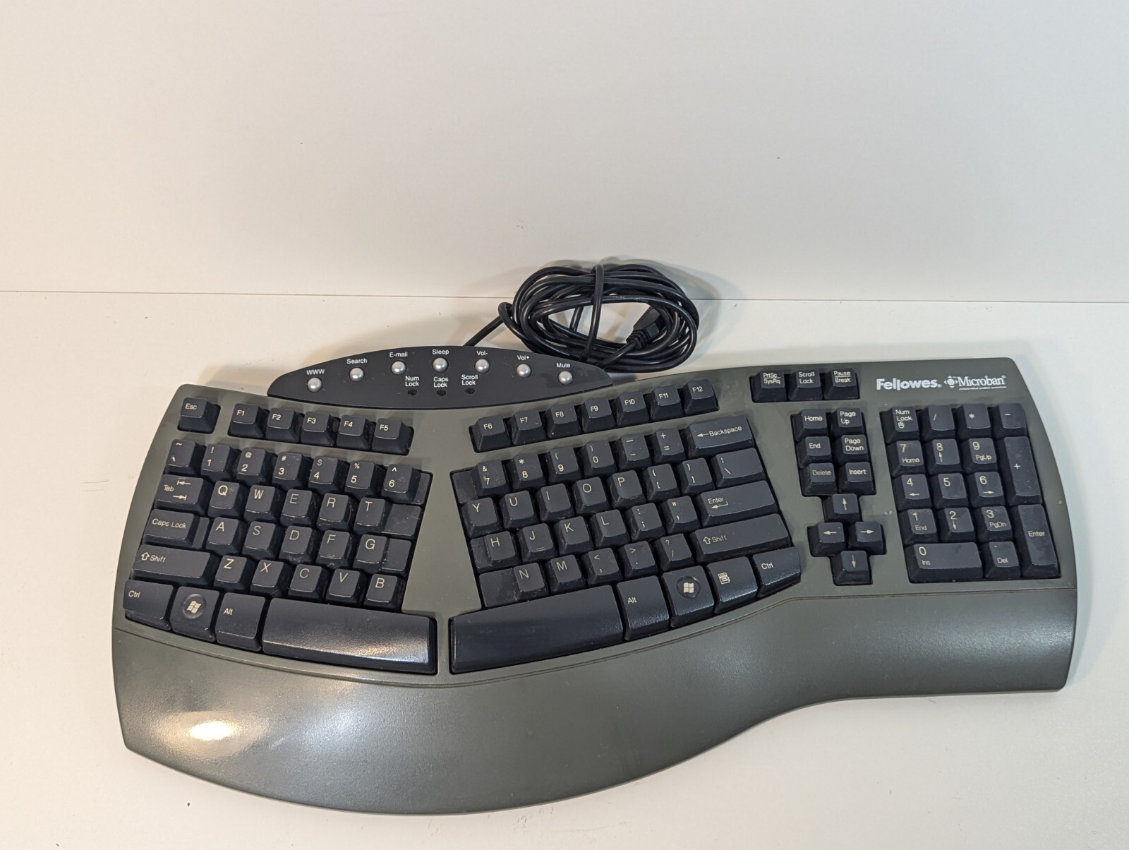 Fellowes Microban Ergonomic Keyboard - Model KU-9938