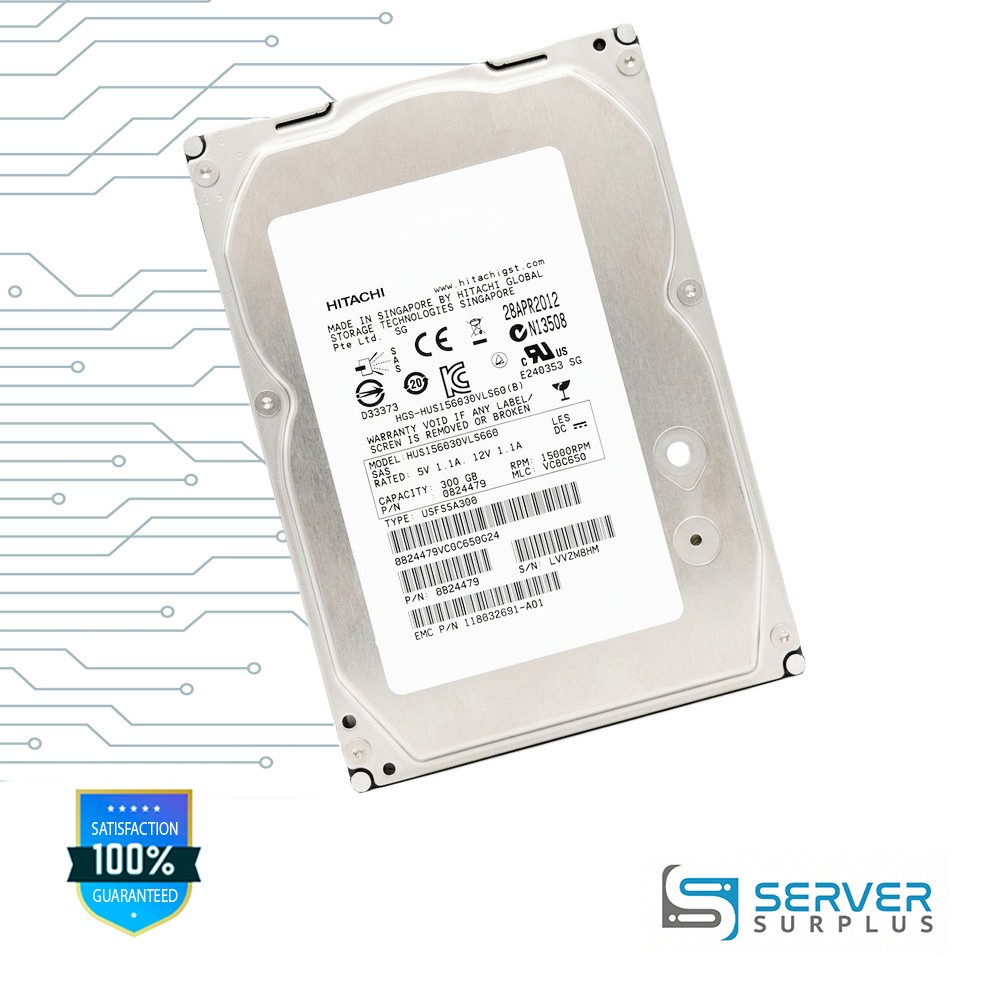 Hitachi HUS156030VLS600 300GB SAS 15000RPM 3.5 in Enterprise HDD | 0B24479