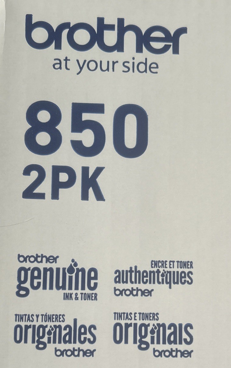 Brother TN-850 Twin Pack Black High Yield Toner Cartridges - 2 PK - New Sealed
