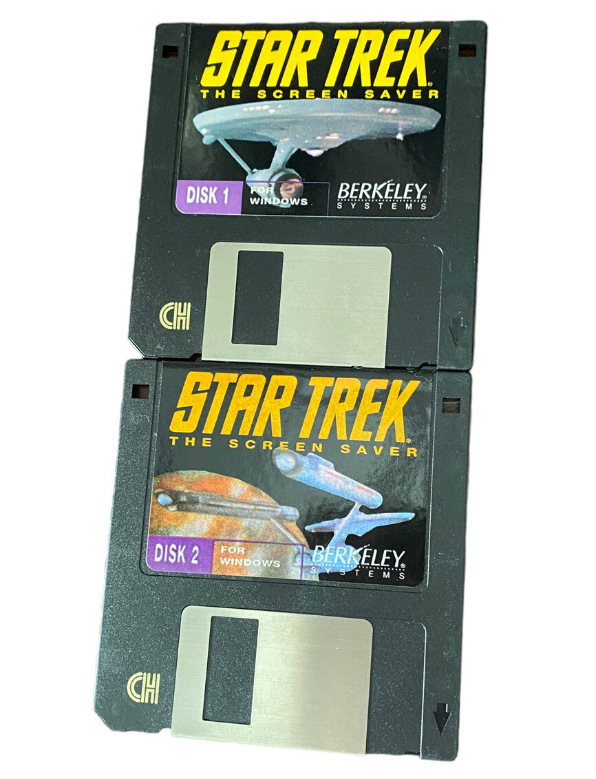 Star Trek Screen Saver Floppy Disk 1992 Macintosh PC 3.5" 90s Computer Vtg