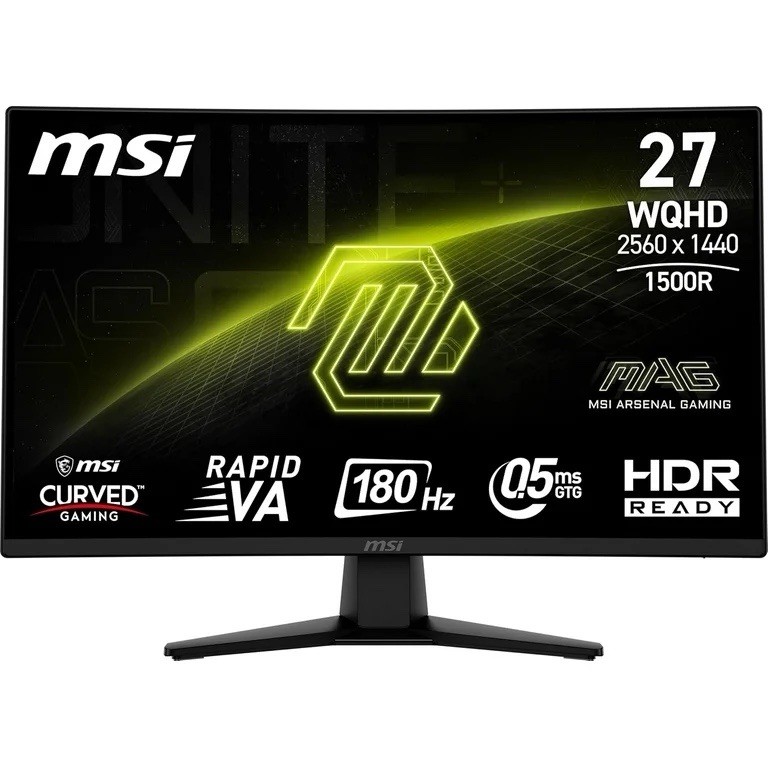 MSI MAG 27" Curved WQHD 2560x1440 180Hz 0.5ms VA HDR Ready Monitor