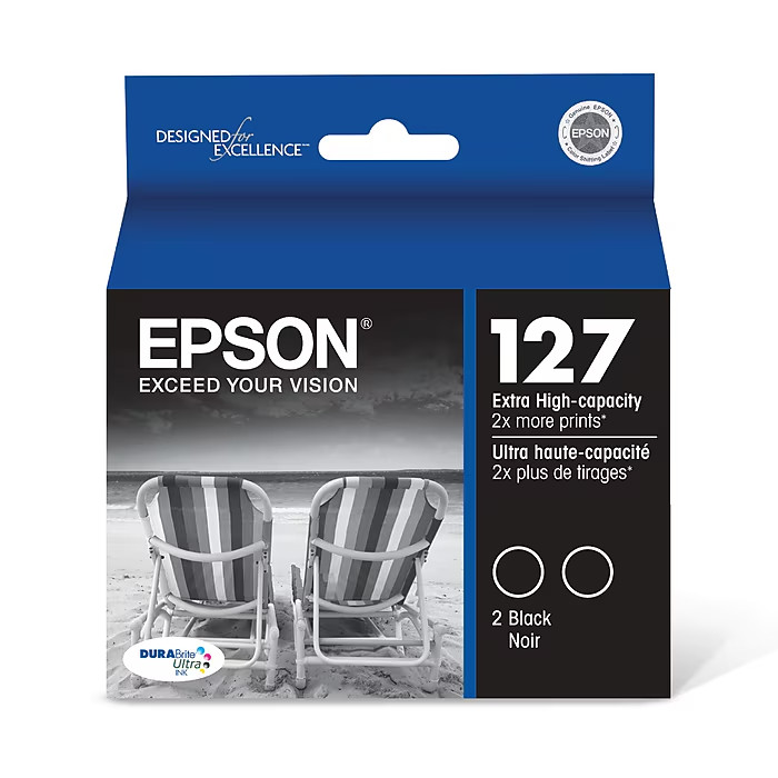 Epson T127s Black Extra High Yield Ink Cartridge, 2/Pack (T127120-D2) - new
