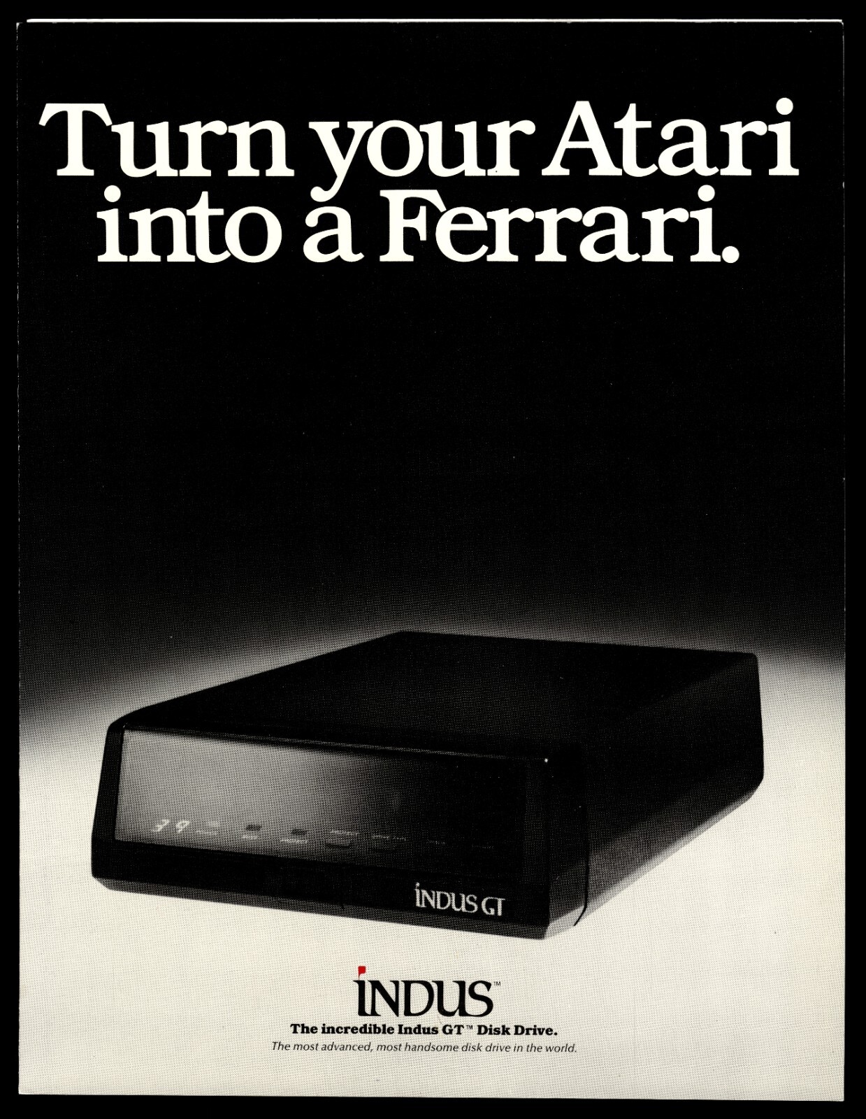 Vintage INDUS GT Turn Your Atari Into A Ferrari Promotional Tri-Fold Brochure