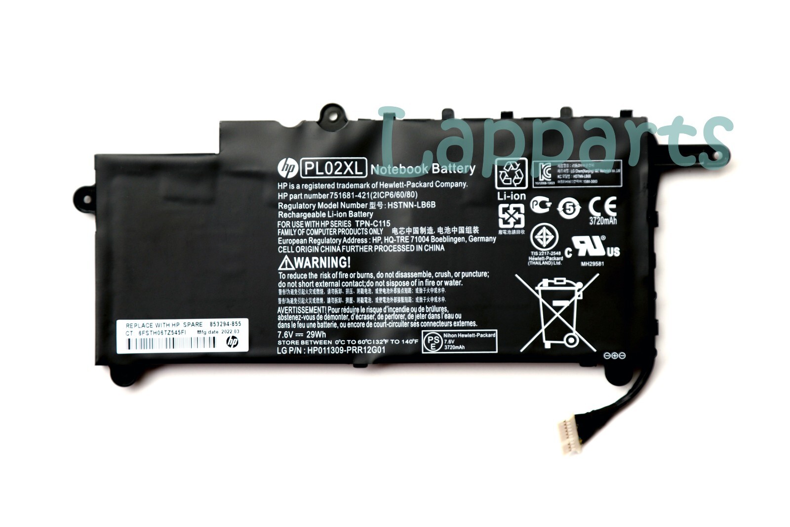 Genuine PL02XL Battery for HP Pavilion 11-n x360 11-n010dx 751875-001 751681-421