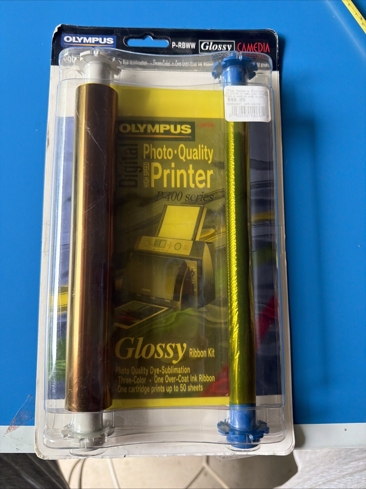 Olympus P-RBWW Glossy Ribbon Kit P-400 Photo Printer 3-Color Over-Coat 50 Sheets