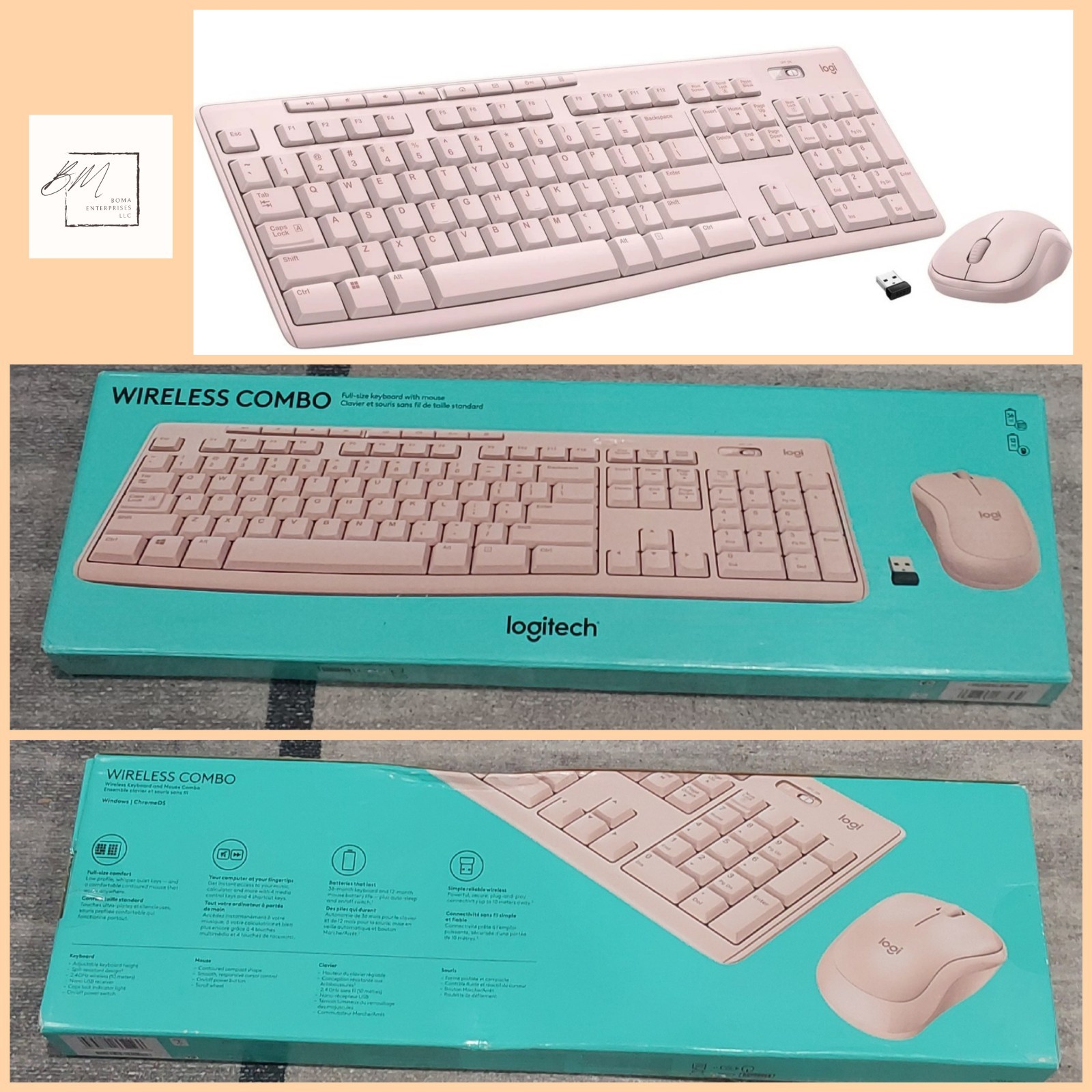 Logitech MK270 Full-size Wireless 2.4G Membrane Keyboard and Mouse Bundle PC/MAC