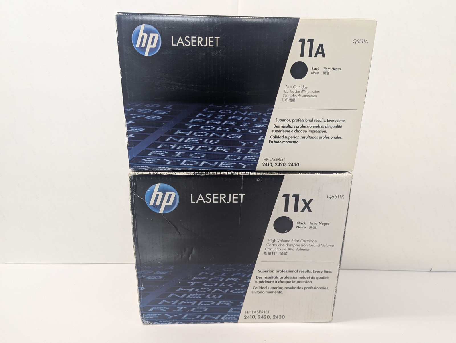 2X HP 11X Q6511X - 11A Q6511A Genuine  Toner Cartridge  LaserJet 2400 2410 2420