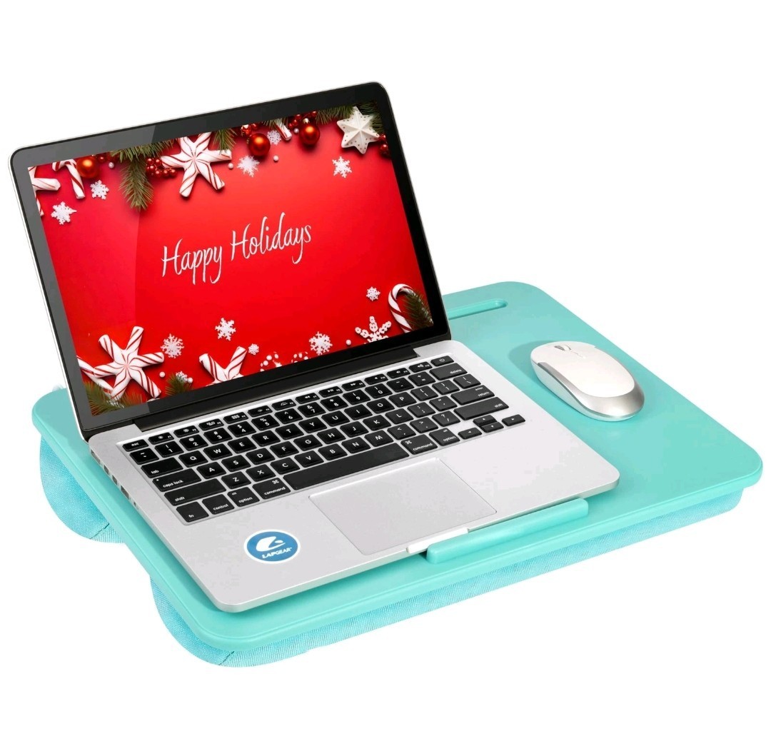 LAPGEAR Original Lap Desk Large 17.9” x 13” Fits 17.3” Laptops 45159 - Aqua Sky