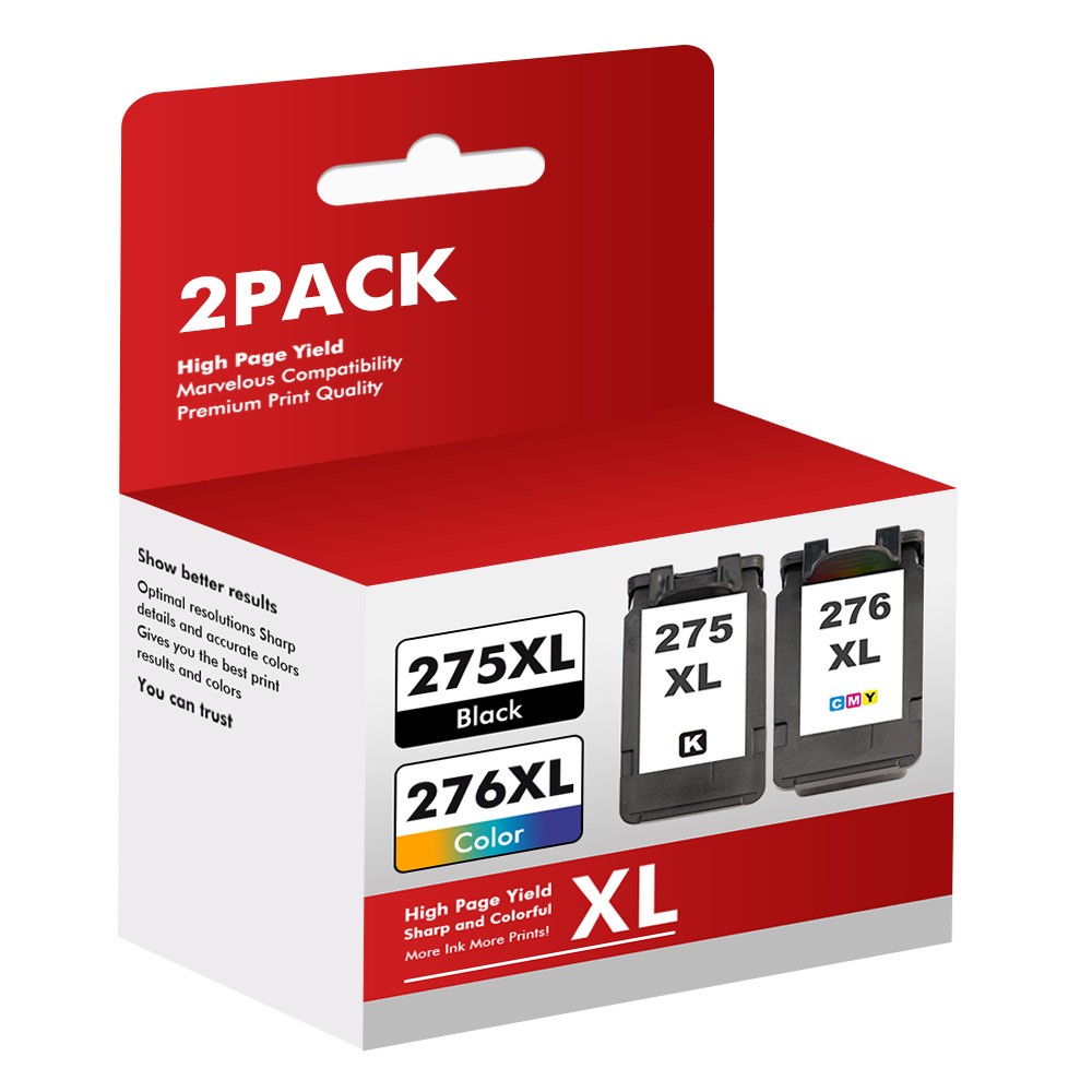 2 PACK PG-275XL CL-276XL Ink Cartridges For Canon PIXMA TR4722 TR4720 TR4700