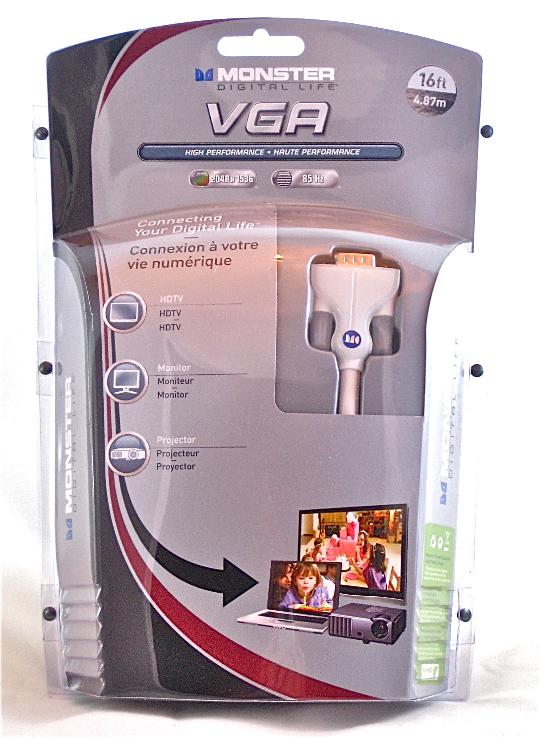 🎁 Monster™ High Performance VGA Computer Monitor Cable 16'/4.87m RETAIL 🎁
