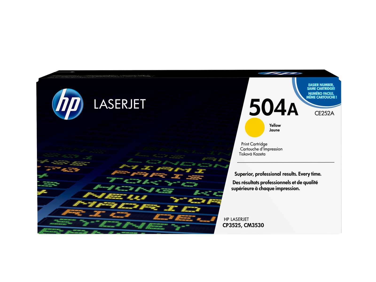 New Open Box HP 504A Yellow Original LaserJet Toner Cartridge, CE252A