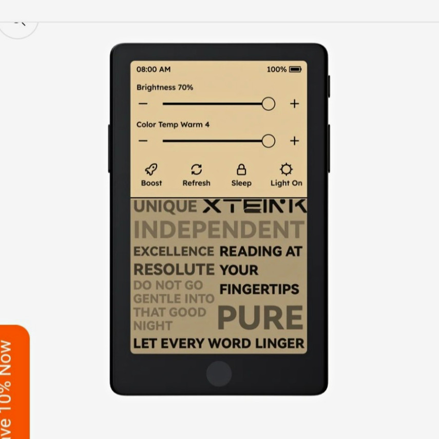 XTEINK X4 Pro 4.3in eReader 32GB Android 8.1 Wi-Fi BT Touch Backlit Black