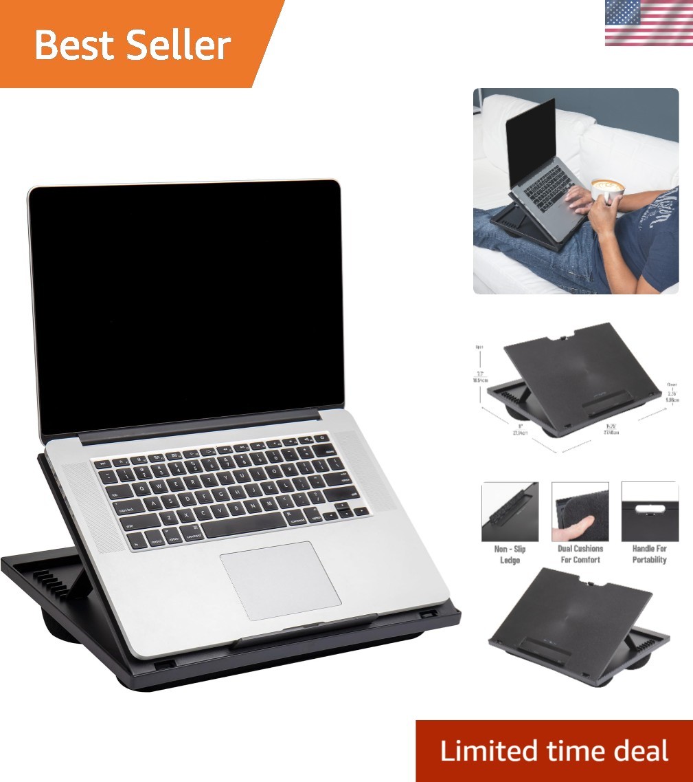 Elegant Black Collapsible Lap Desk with 8 Angles – Effortless Comfort Anywhere