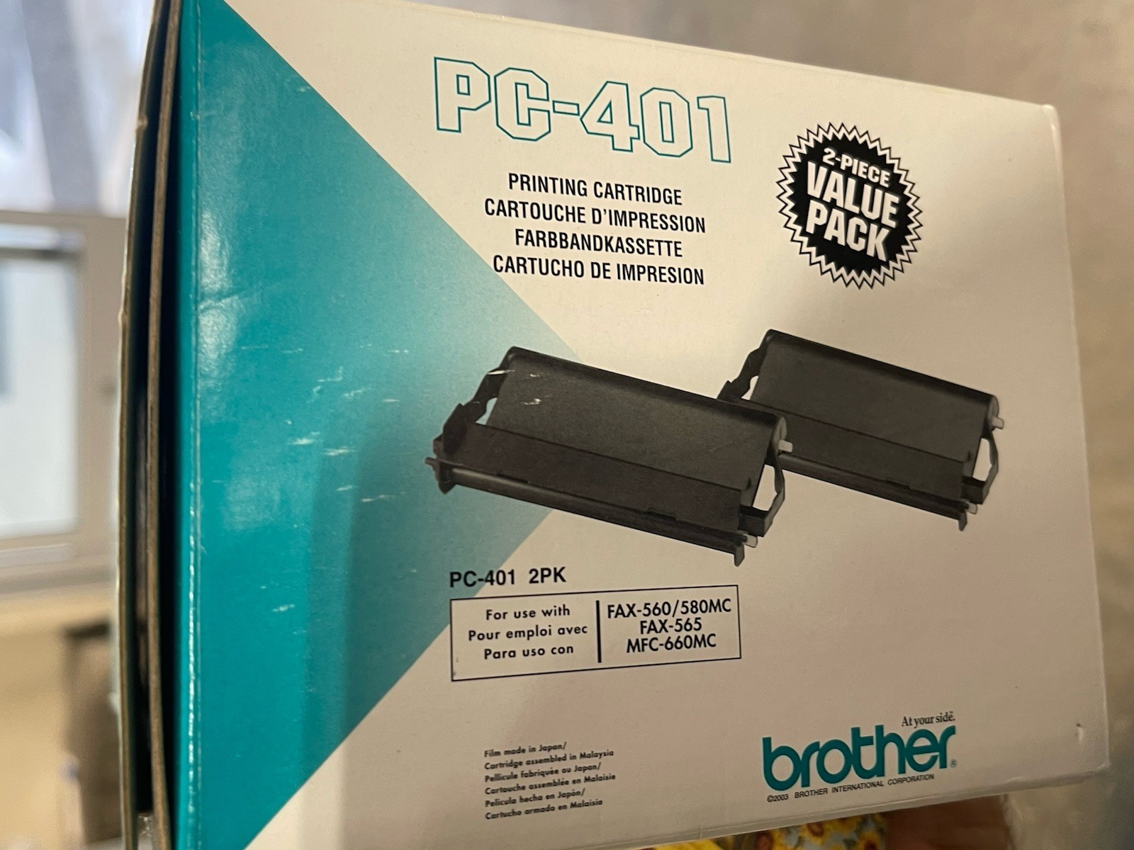 Brother PC-401 Genuine Printing Cartridge 2-Pack