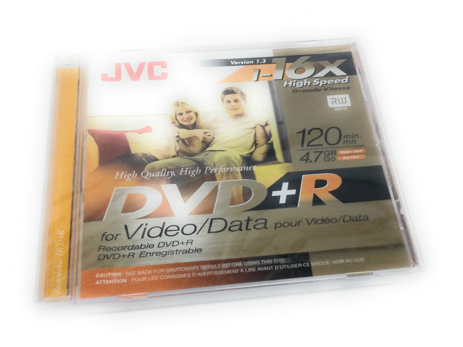 JVC DVD+R 1-16x High-Speed Disc for Video/Data Single Version 1.3 120 Min