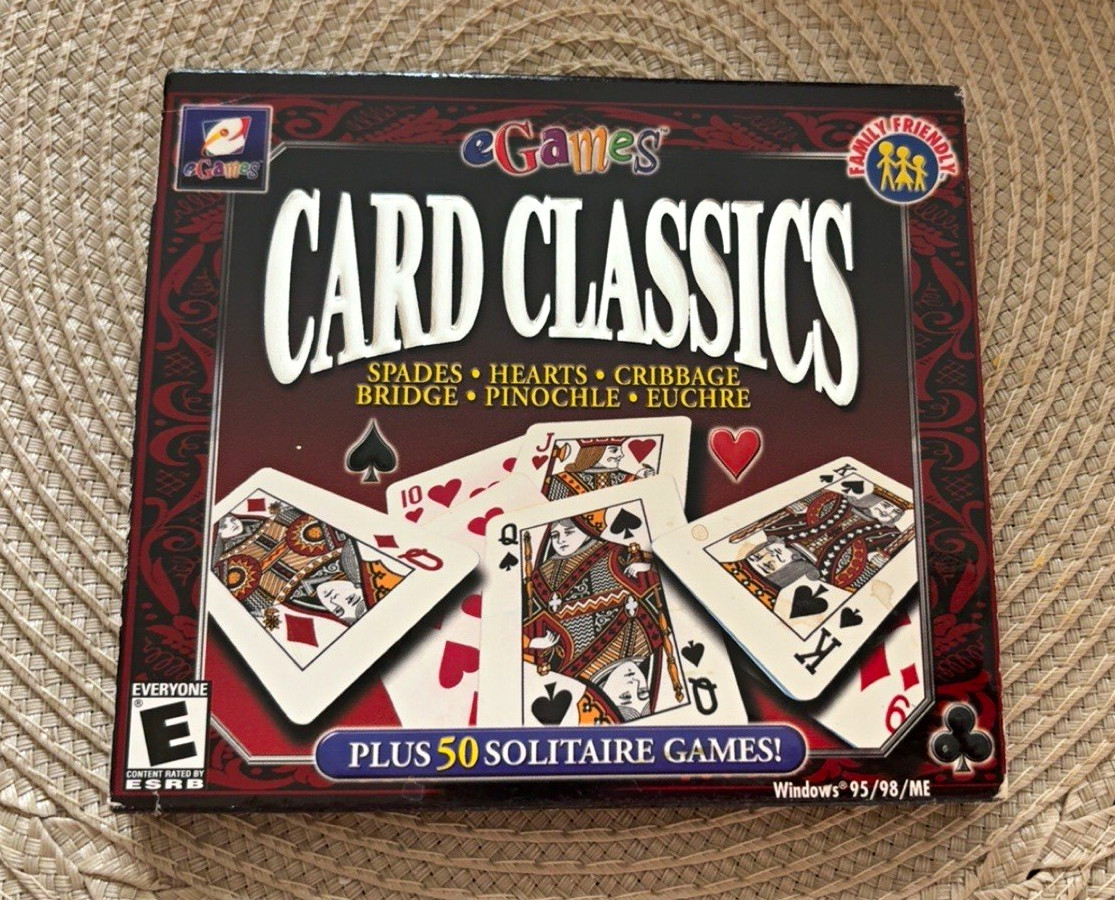 eGames Card Classics PC CD-ROM Plus 50 Solitaire Games for Windows 95/98/ME