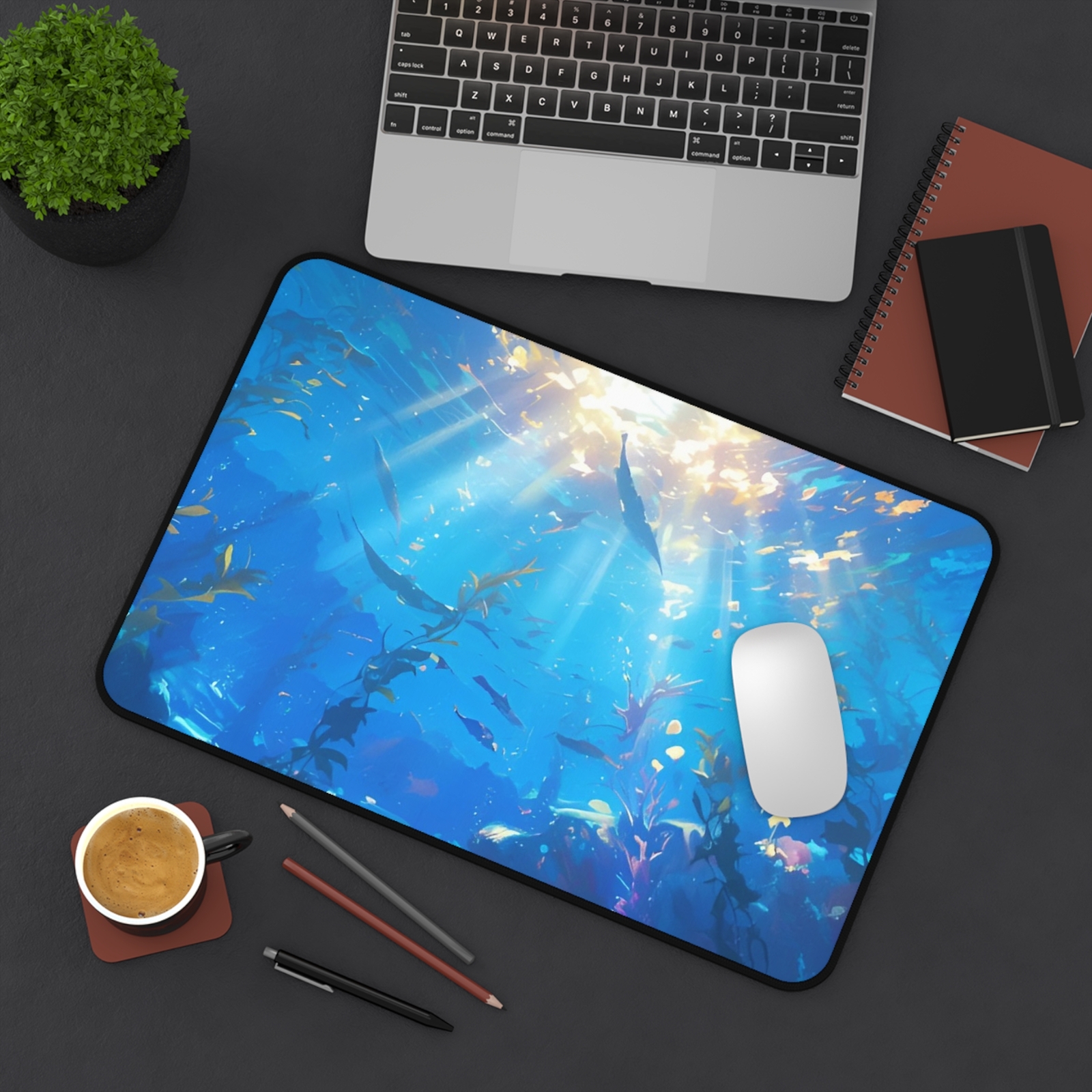 Ocean Waters Desk Mat | Nautical Office Decor, Inspirational Mouse Pad