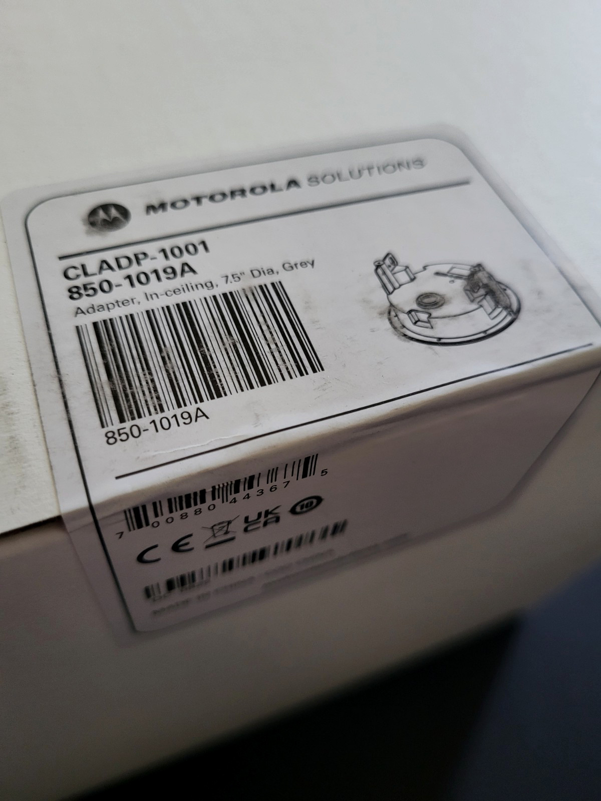 Motorola CLADP 1001 In-Ceiling Adapter 7.5" Diameter Grey P/N 850-1019A Sealed