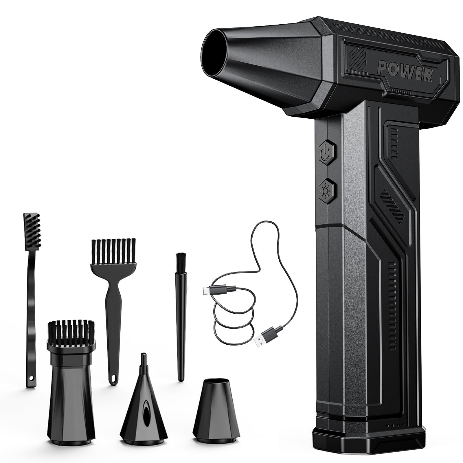 Electric Compressed Air Duster, 300000RPM 4-Gear Adjustable Cordless Portable