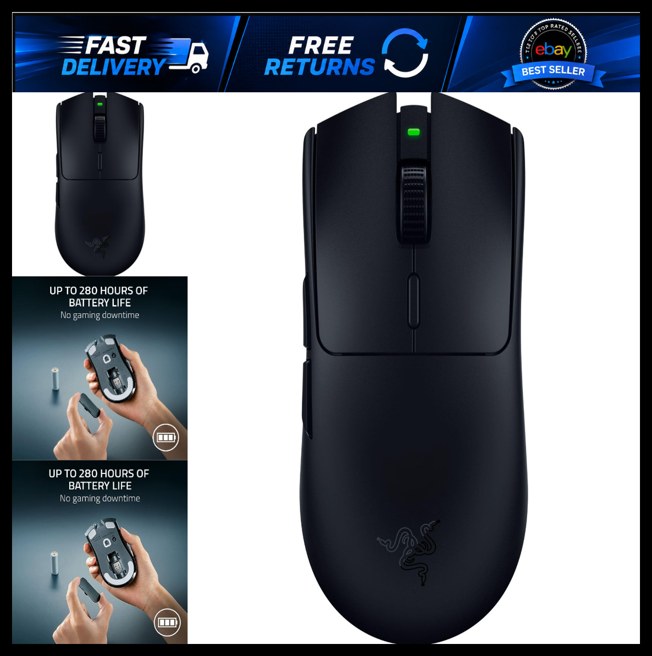Razer Viper V3 HyperSpeed Wireless PC Gaming Mouse, 82g, Black