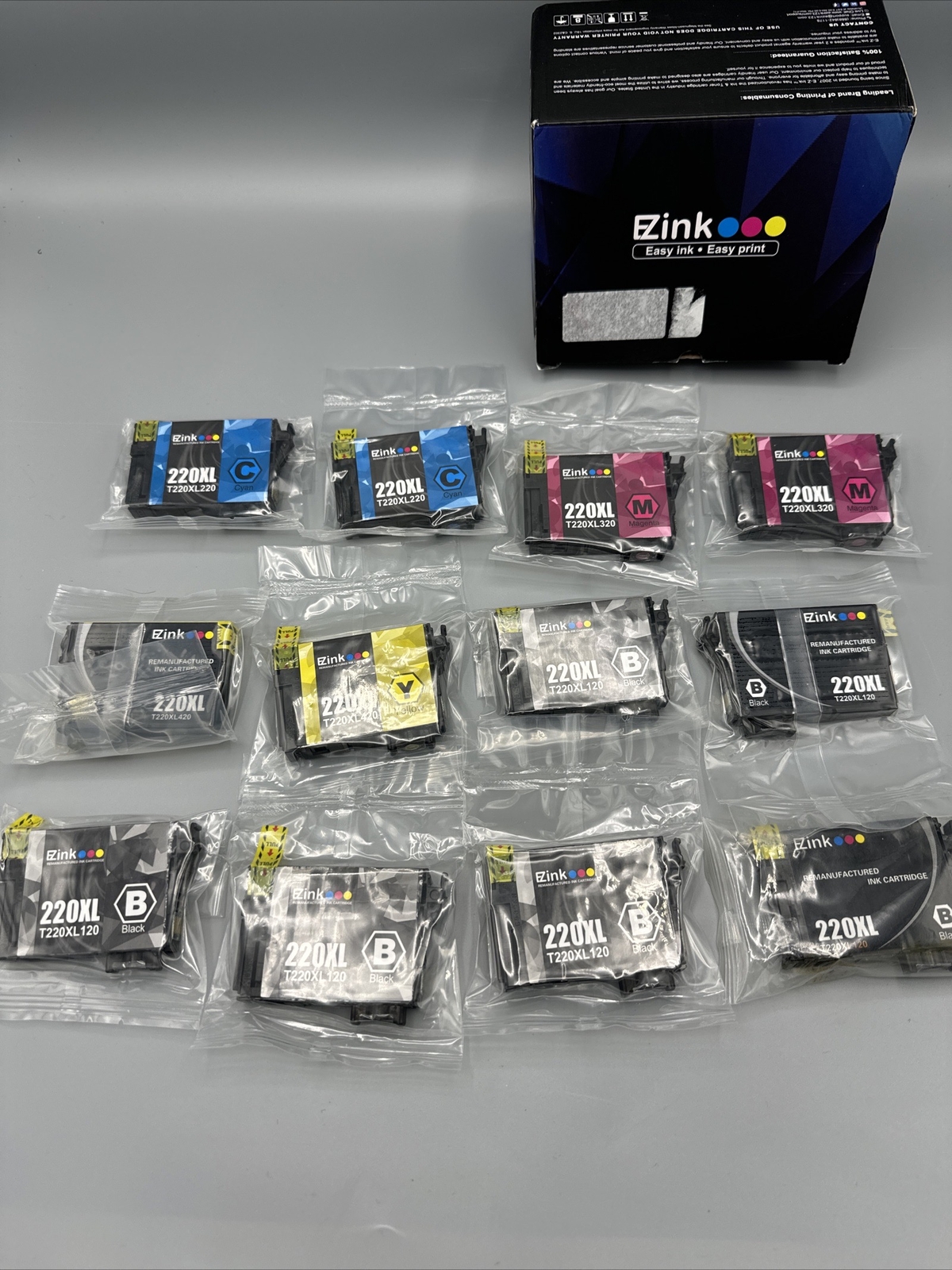 220XL 288 XL  EZ Ink, Epsom, Mix Lot Cyan, Black, Magenta, & Yellow — 12 total
