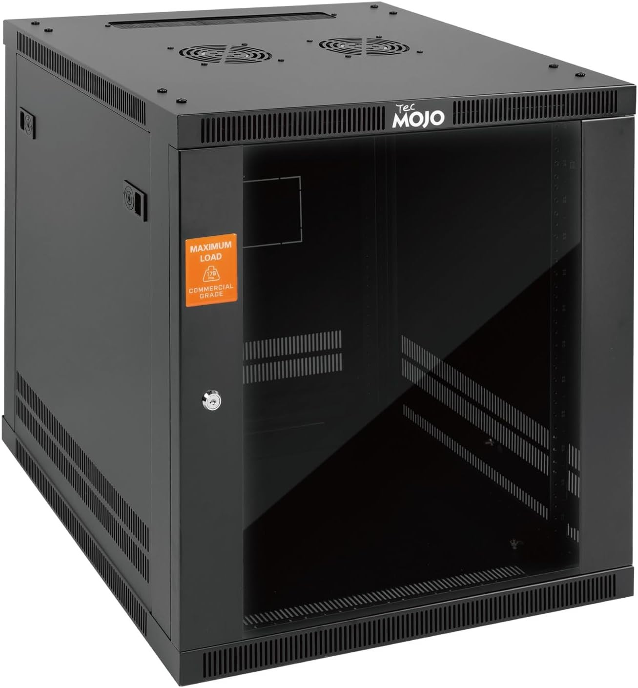 12U Wall Mount Rack Cabinet, Heavy-Duty 176 Lbs High Load Capacity, 19” Enclosed