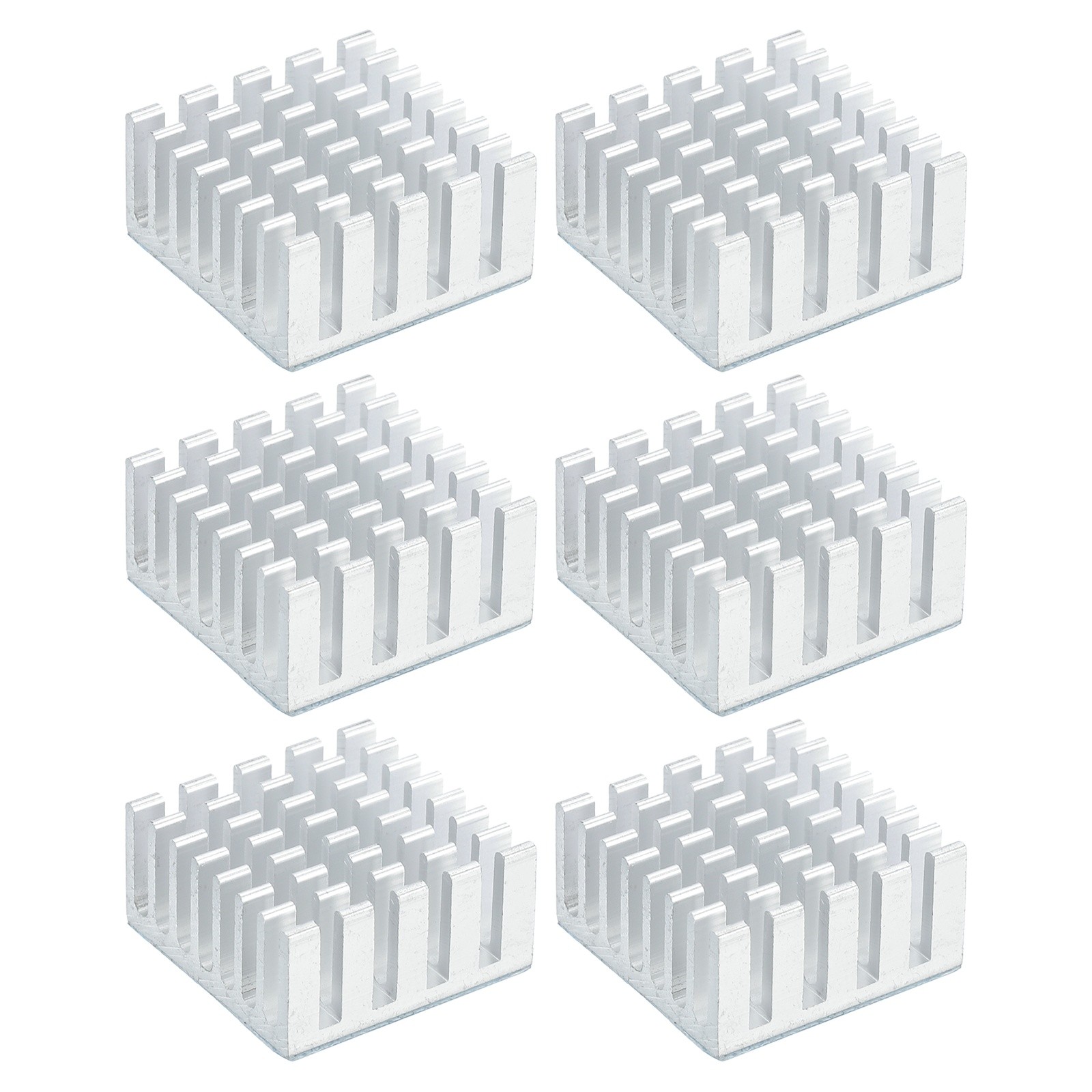 6 Pcs Heatsink 20x20x10mm Aluminum Heat Sink with Thermal Blue Sticker White