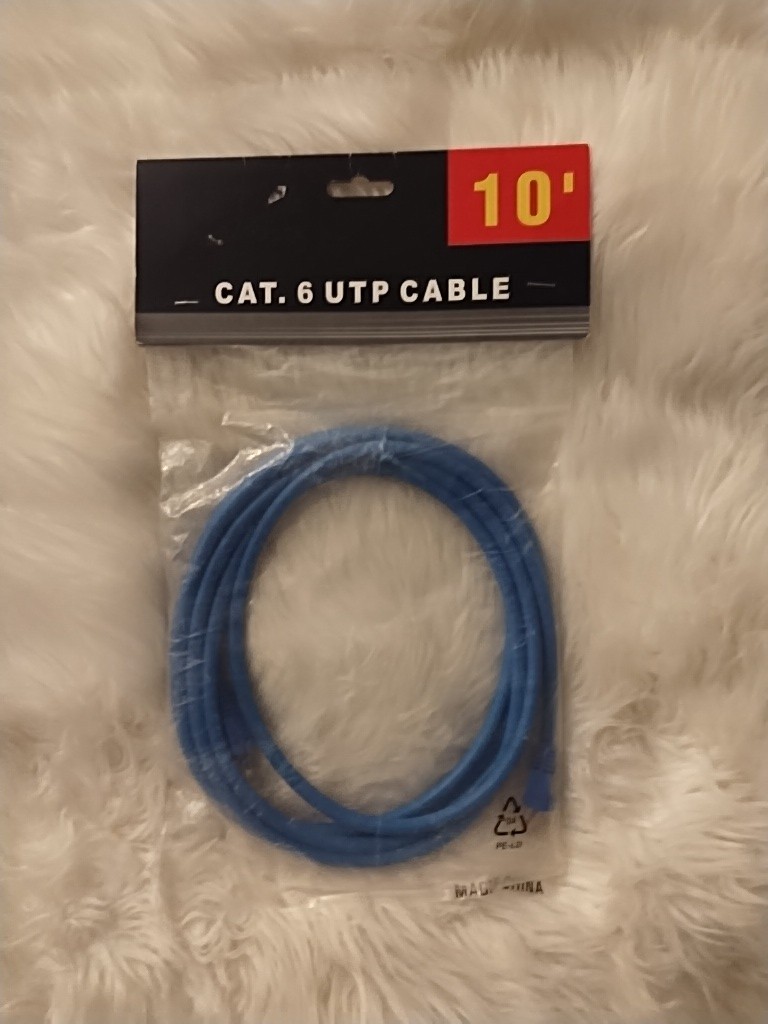 CAT 6 Patch Cable Blue 10 Foot NEW