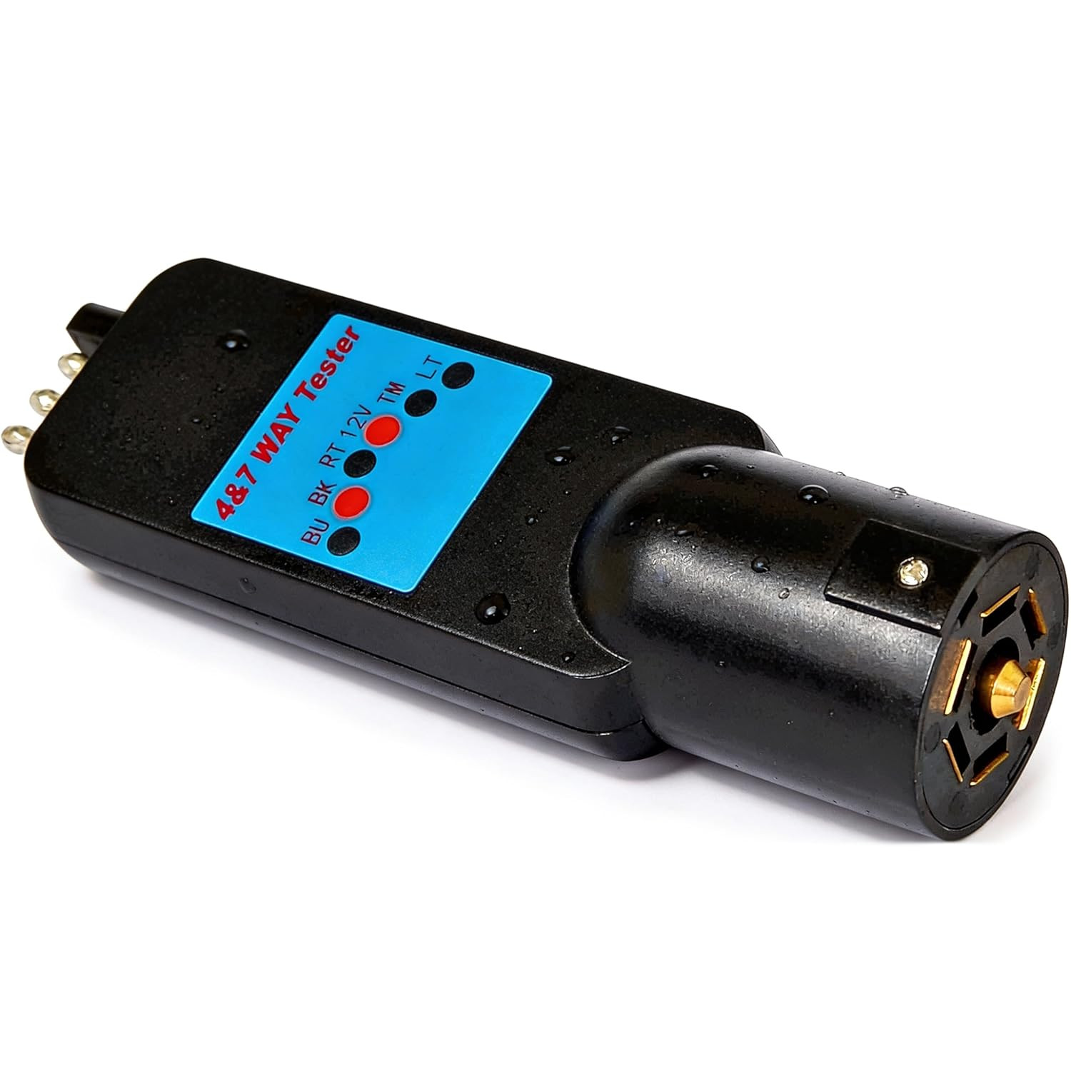 ® Adapter & Tester 2 in 1 Trailer Connector Tester, 7-Way round RV Blade & 4-Way
