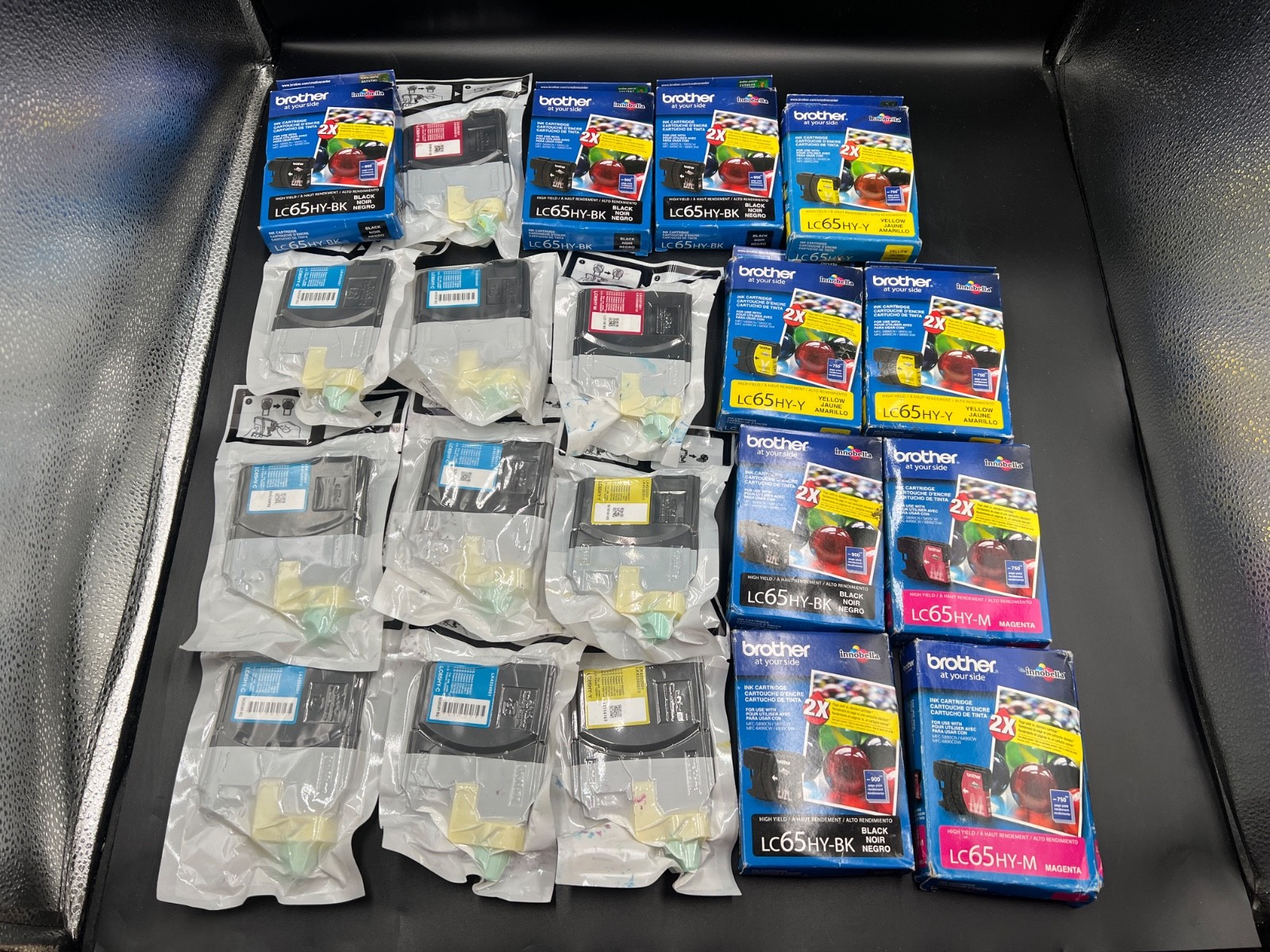 Lot of 20 Brother LC65HY-BK LC65HY-C LC65HY-M LC65HY-Y High Yield Ink