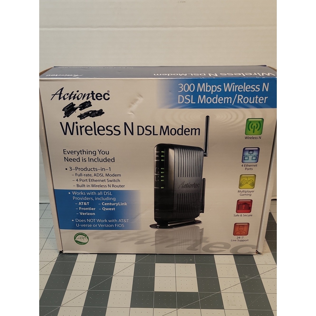 Actiontec 300 Mbps Wireless NDSL Modem Router NWOT