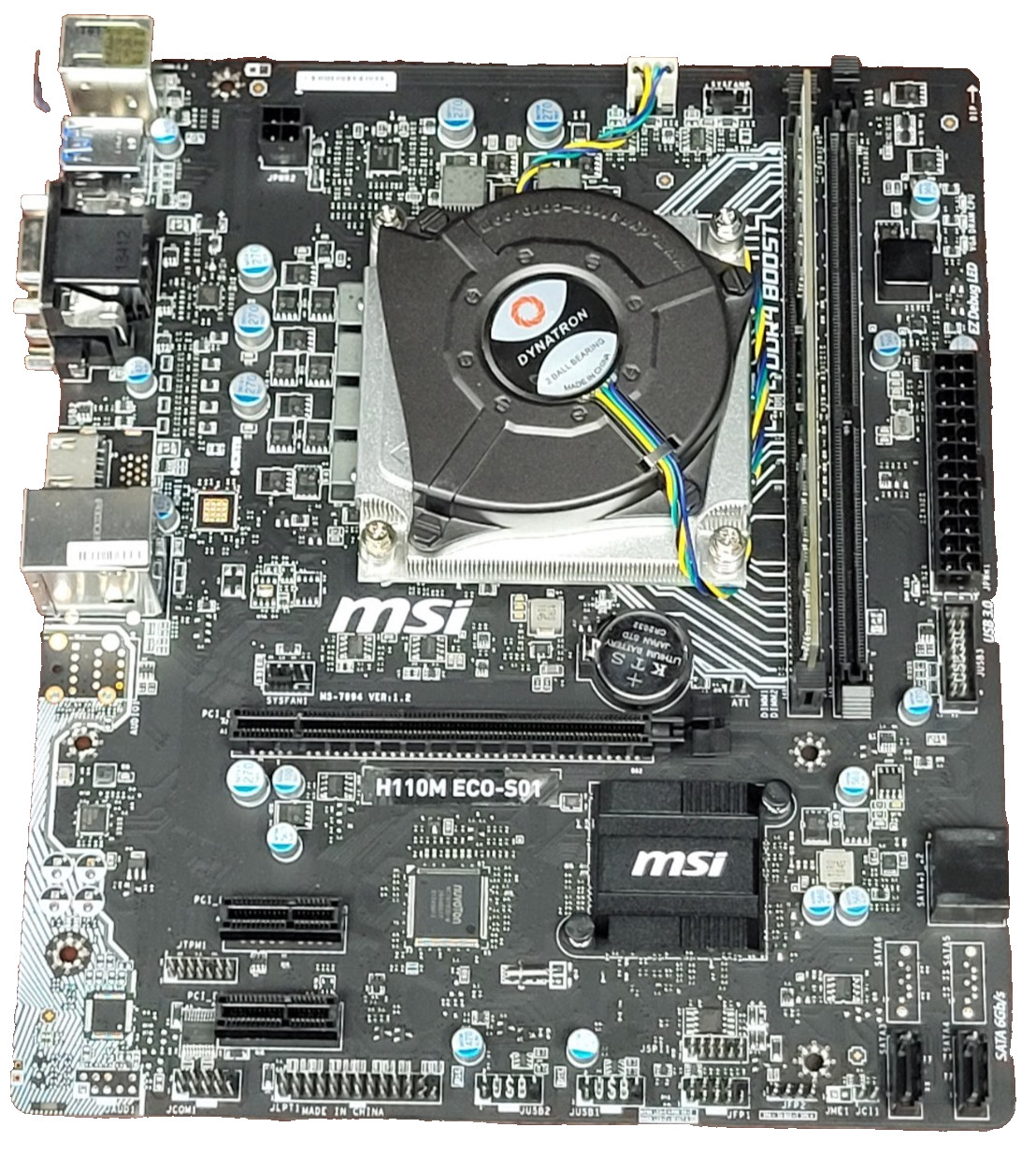 MSI H110M ECO Motherboard Celeron 4400 8gb DDR4 DVI+HDMI Mainboard WITH IO #73