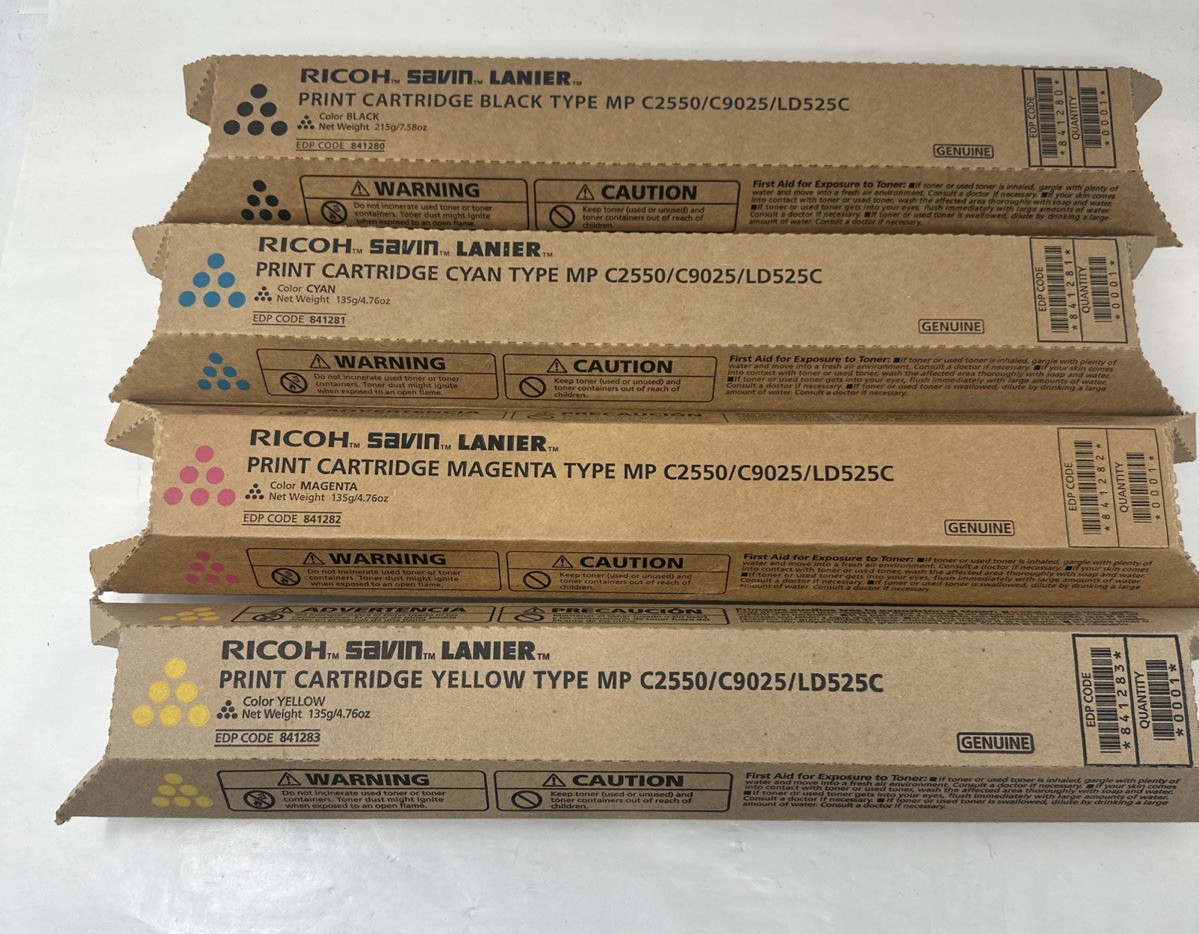 RICOH Savin Lanier Toner OEM Cartridges MP C2550  841280 841281 841282 841283