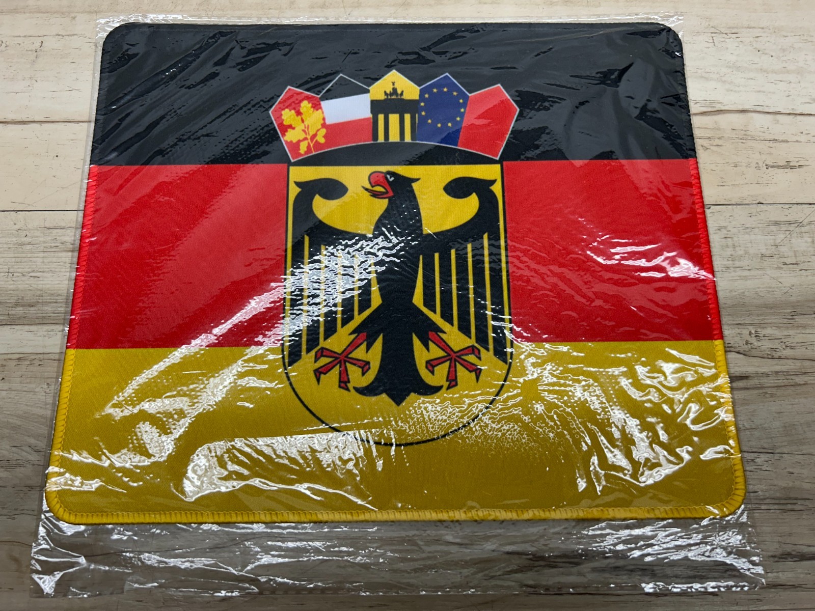 Vintage Flag Of Germany With Eagle 12" x 10" Fabric Desktop Mouse Pad Sealed