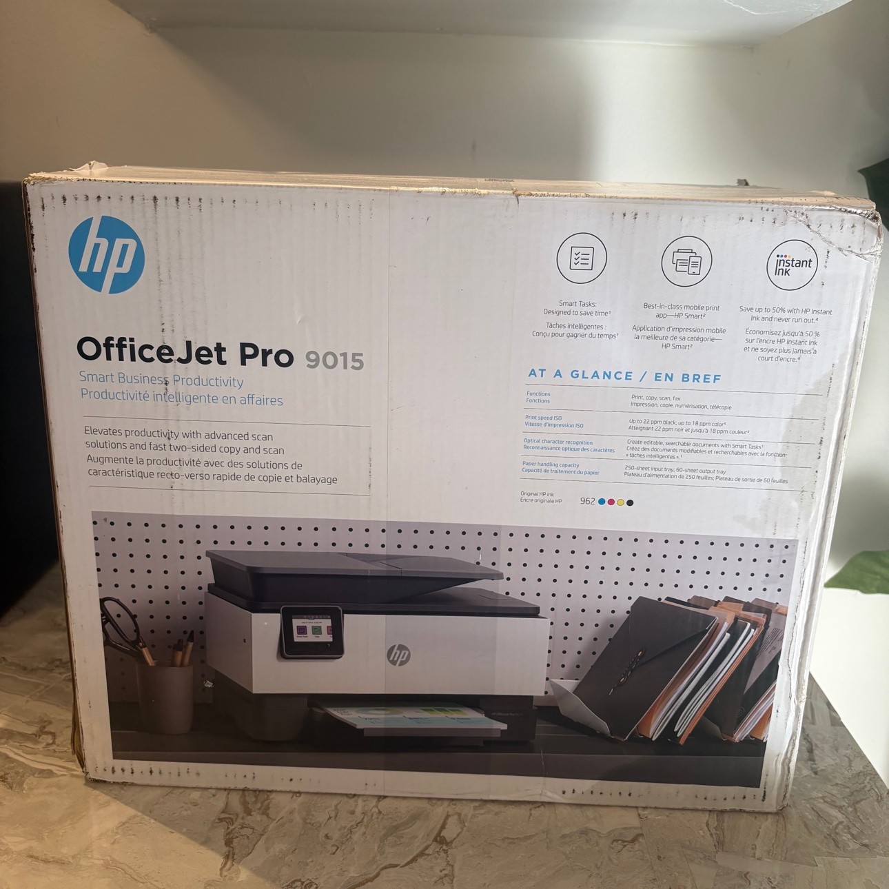 HP OfficeJet Pro 9015 Wireless All-in-One Printer Print Scan Copy Fax - New