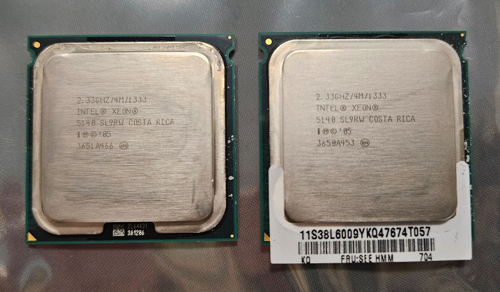 LOT OF 2 - SL9RW Intel Xeon 5140 Dual-Core 2.33GHz 4MB 65W Processor CPU