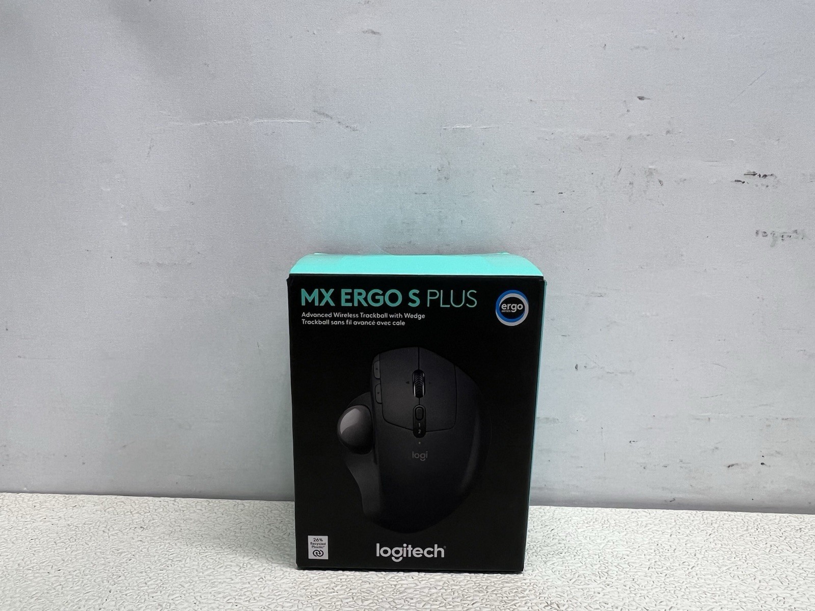 Logitech - MX ERGO S PLUS Wireless Ergonomic Trackball Mouse - Graphite -