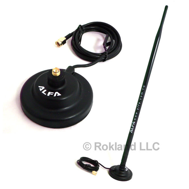 Alfa 9dBi WiFi RP-SMA OMNI-Directional High-Gain Swivel Antenna & magnetic base