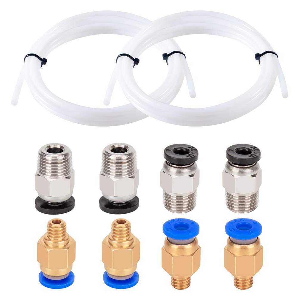 Aokin 2 Pcs PTFE Bowden Tubing (1.5m/Pcs White) for 1.75mm 2Pcs 1.5m White 