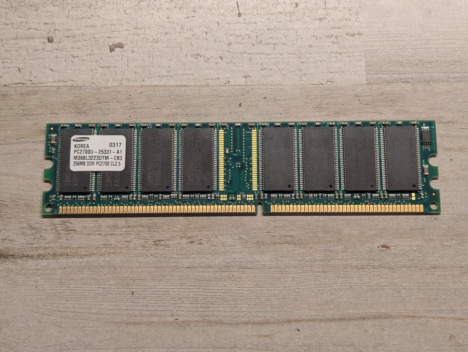 Samsung 256MB DDR RAM PC2700 Memory Module M368L3223DTM Vintage